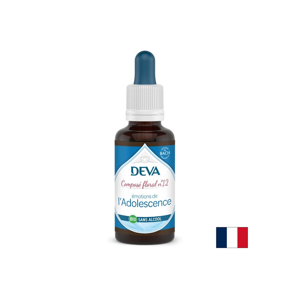 Bilanciamento delle emozioni nei giovani, essenze floreali, il metodo Bach scende n. 12 (senza alcol), 30 ml