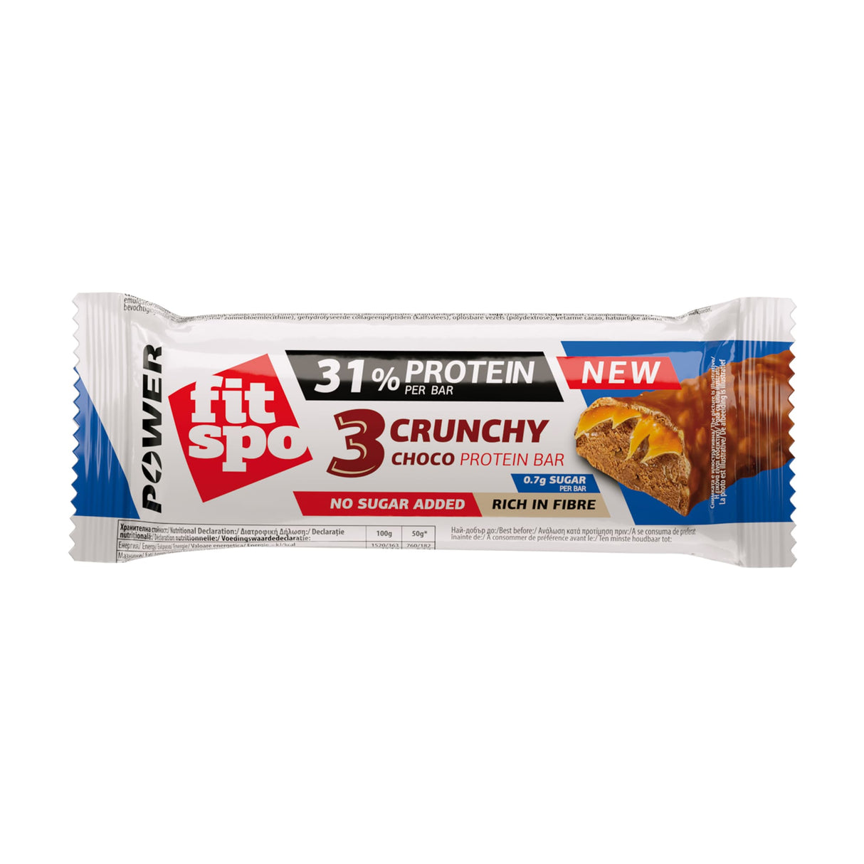 Barre di power bar brownie al cioccolato croccante - 12 x 55 grammi