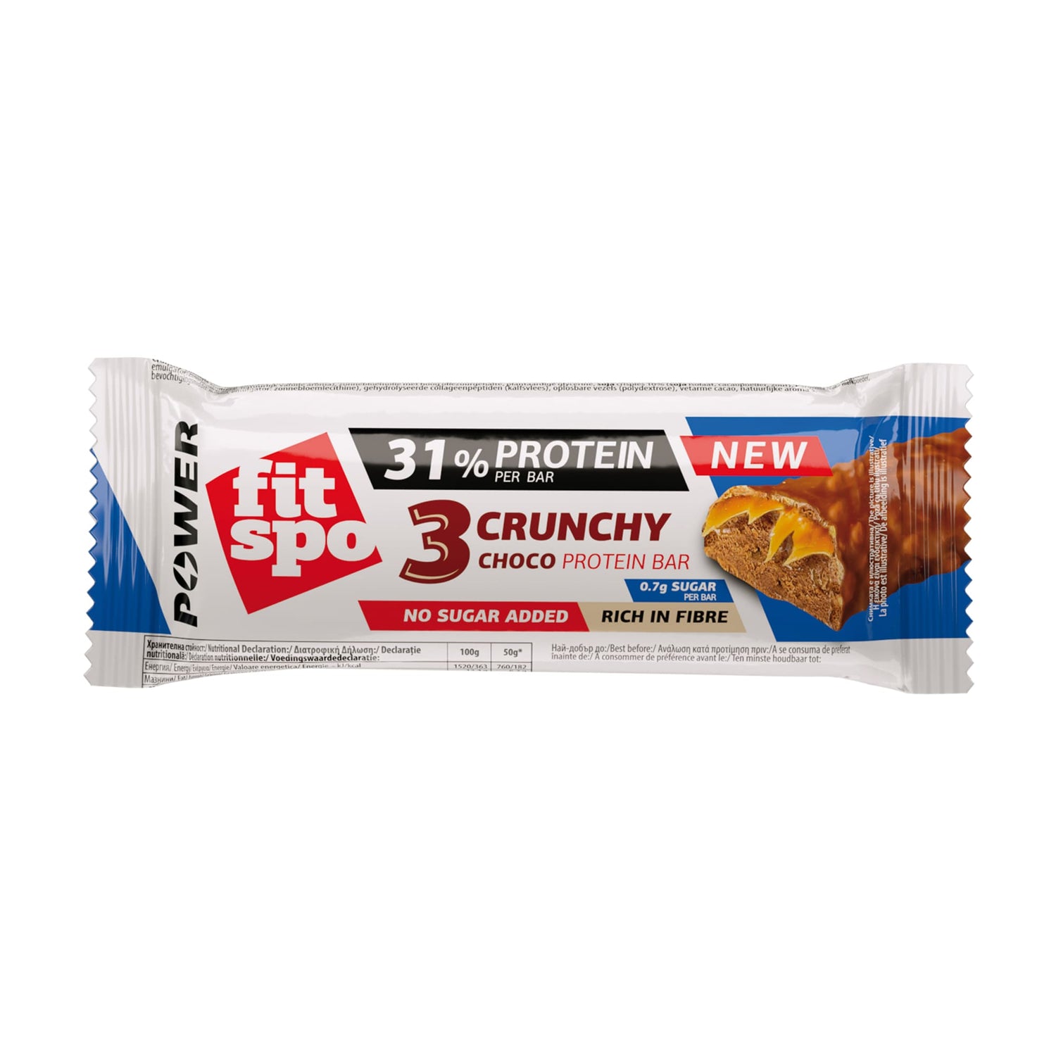 Barre di power bar brownie al cioccolato croccante - 12 x 55 grammi