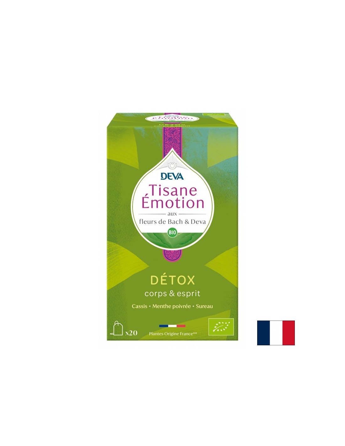 Tè di disintossicazione a base di erbe (con elisir floreali secondo il metodo del Dr. Bach), 20 borse da filtro