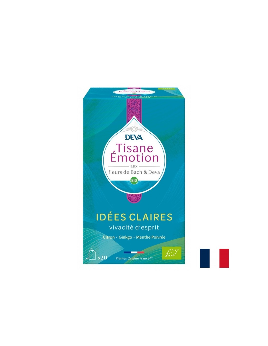 "Concentrazione" di tisane (con elisir floreali secondo il metodo del Dr. Bach), 20 borse da filtro