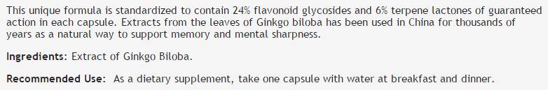 Ginkgo Biloba estratto 60 mg - 60 capsule