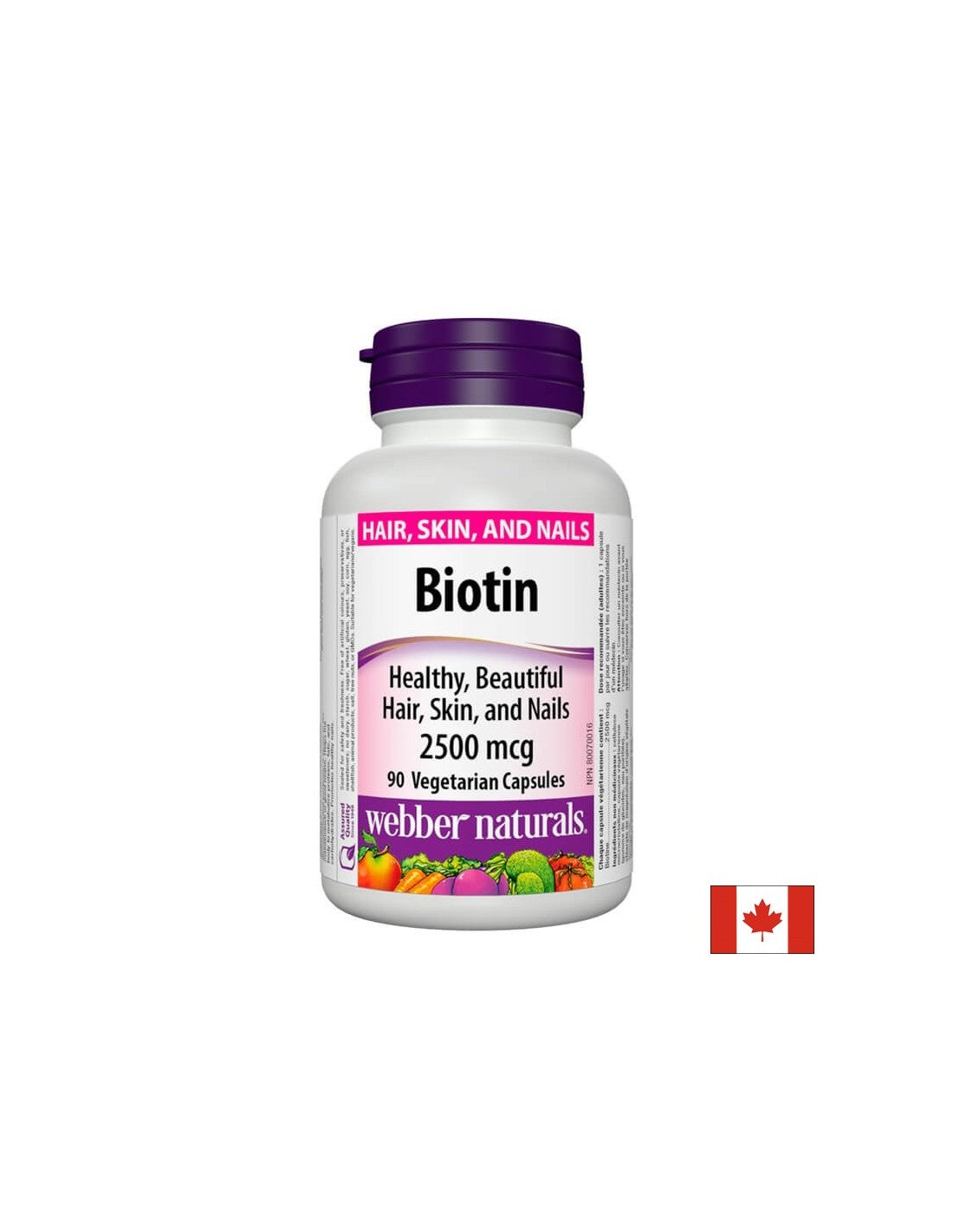 Biotina/Biotina, 2500 µg, 90 capsule <tc>Webber Naturals</tc>