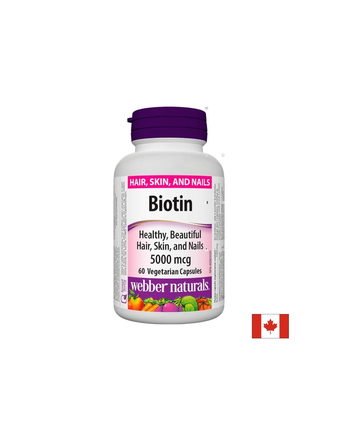 Biotina/Biotina, 5000 mcg, 60 capsule <tc>Webber Naturals</tc>