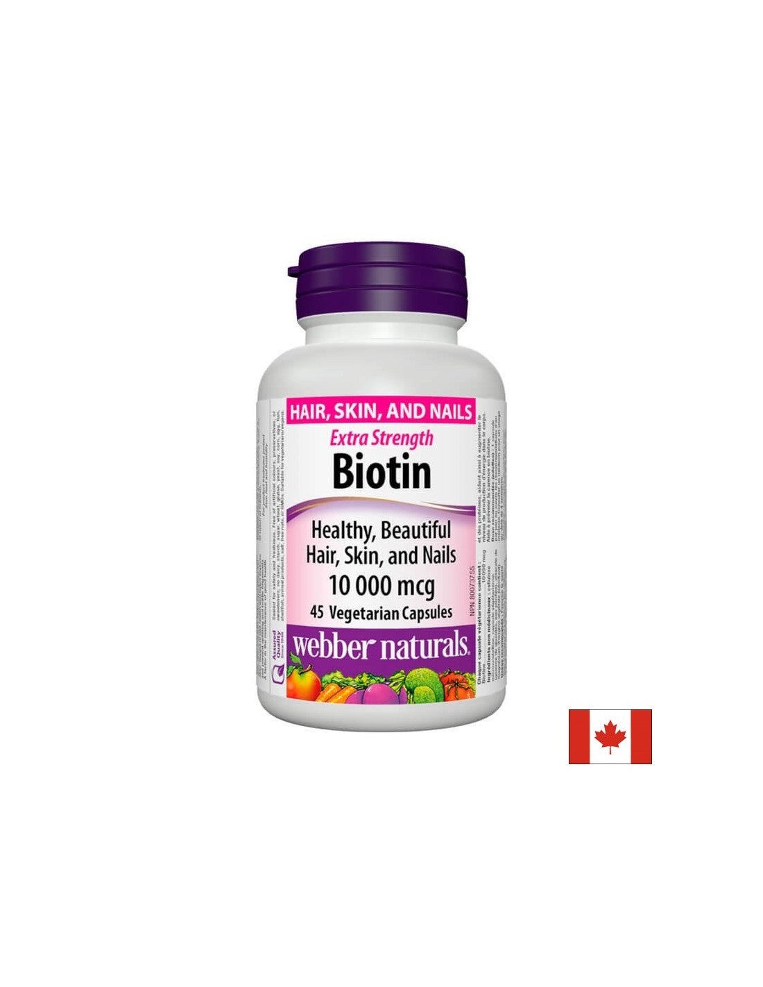 Biotina Extra Forte/Biotina extra forte, 10000 mcg, 45 capsule <tc>Webber Naturals</tc>