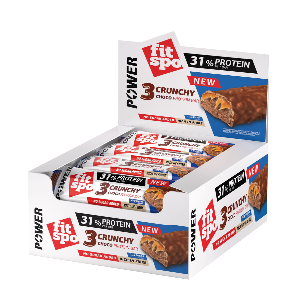 Barre di power bar brownie al cioccolato croccante - 12 x 55 grammi