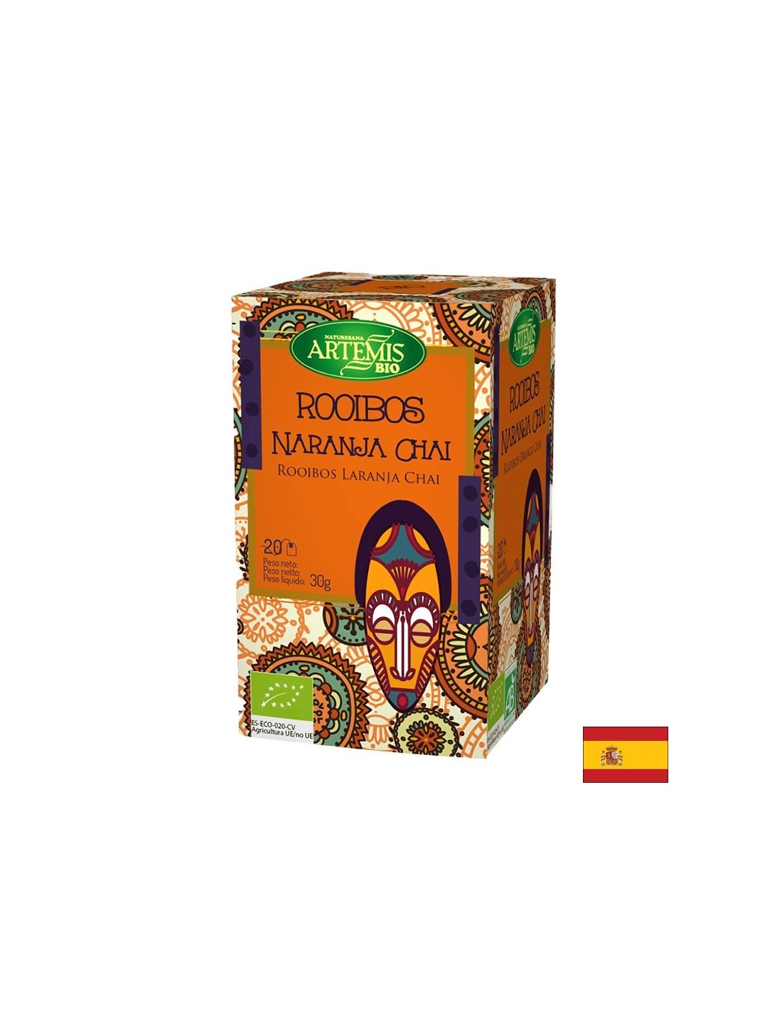 Tè rooibos con arancione, 20 borse da filtro erbe del moli
