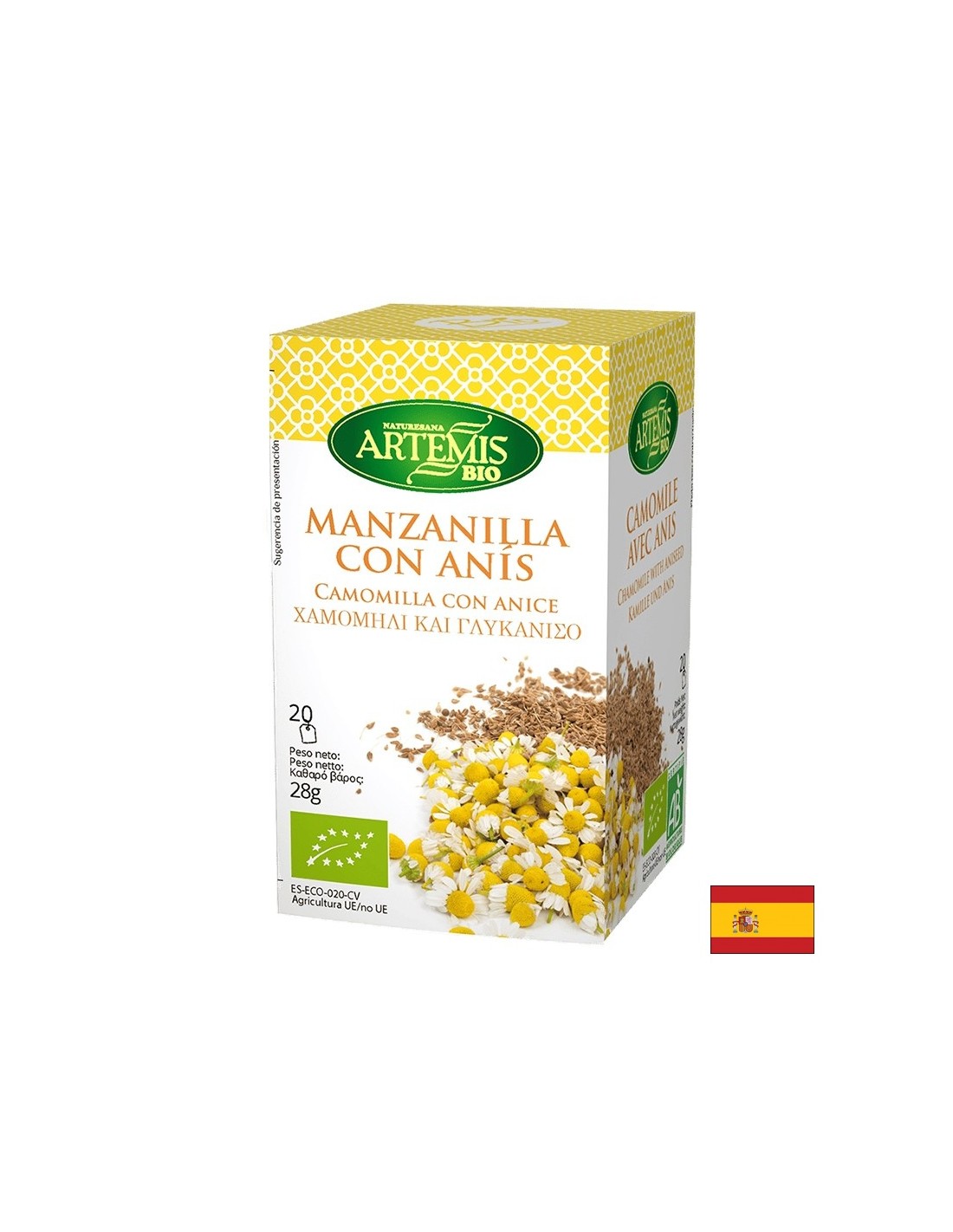 Tè con camomilla e anice bio, 20 sacchetti da filtro
