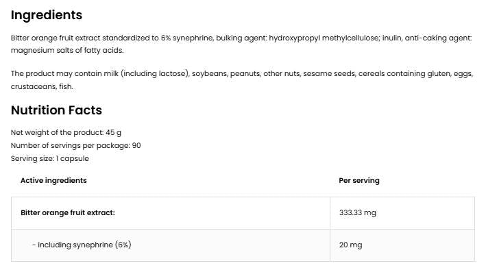 Synephrine 20 mg - 90 capsule