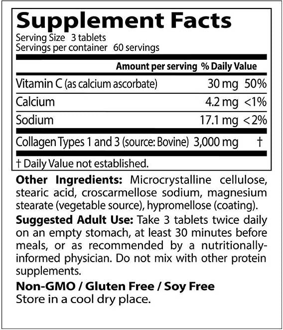Migliori tipi di collagene 1 e 3/1000 mg - 180 compresse