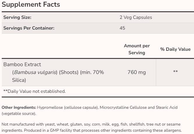BAGNIA DI SILICA DI BAMBOO - 90 capsule