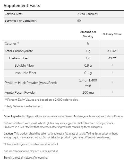 Psyllio Husk 700 mg | con pectina di mela - 360 capsule