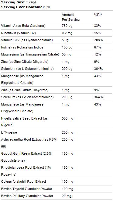 Supporto per la tiroide | con Ashwagandha e Guggul - 90 capsule