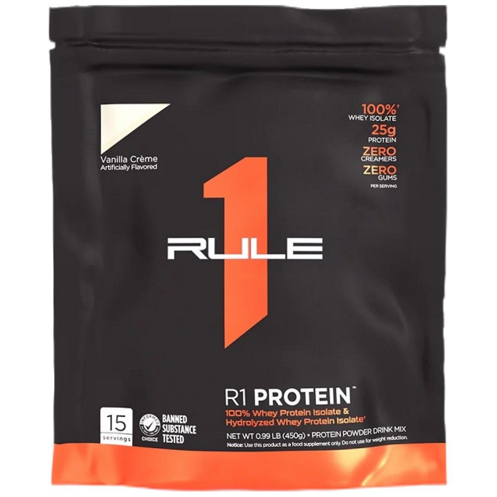 Proteine R1 | 100% siero del latte isolato & Idrolizzato di siero di latte - 450 grammi