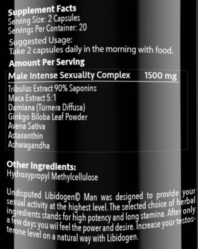 Libidogen Man | Con Maca e Damiana - 40 capsule