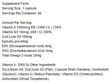 Vitamina A 3300 UI - 90 capsule in gel