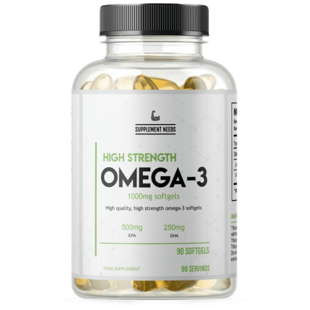 Omega 3 High Strength | 500 mg di EPA e 250 mg di capsule da gel DHA 90