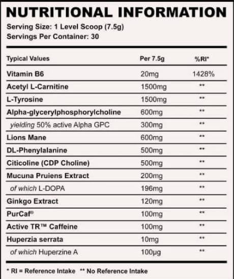 Pre Focus+ | con stimolanti & Nootropici - 225 grammi
