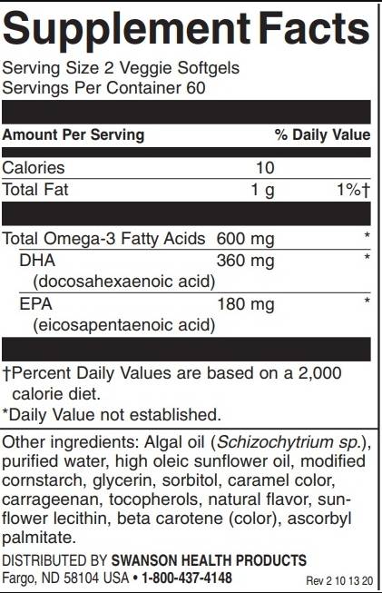 Omega-3 a base vegetale | Con la vita di Omega - 120 capsule in gel