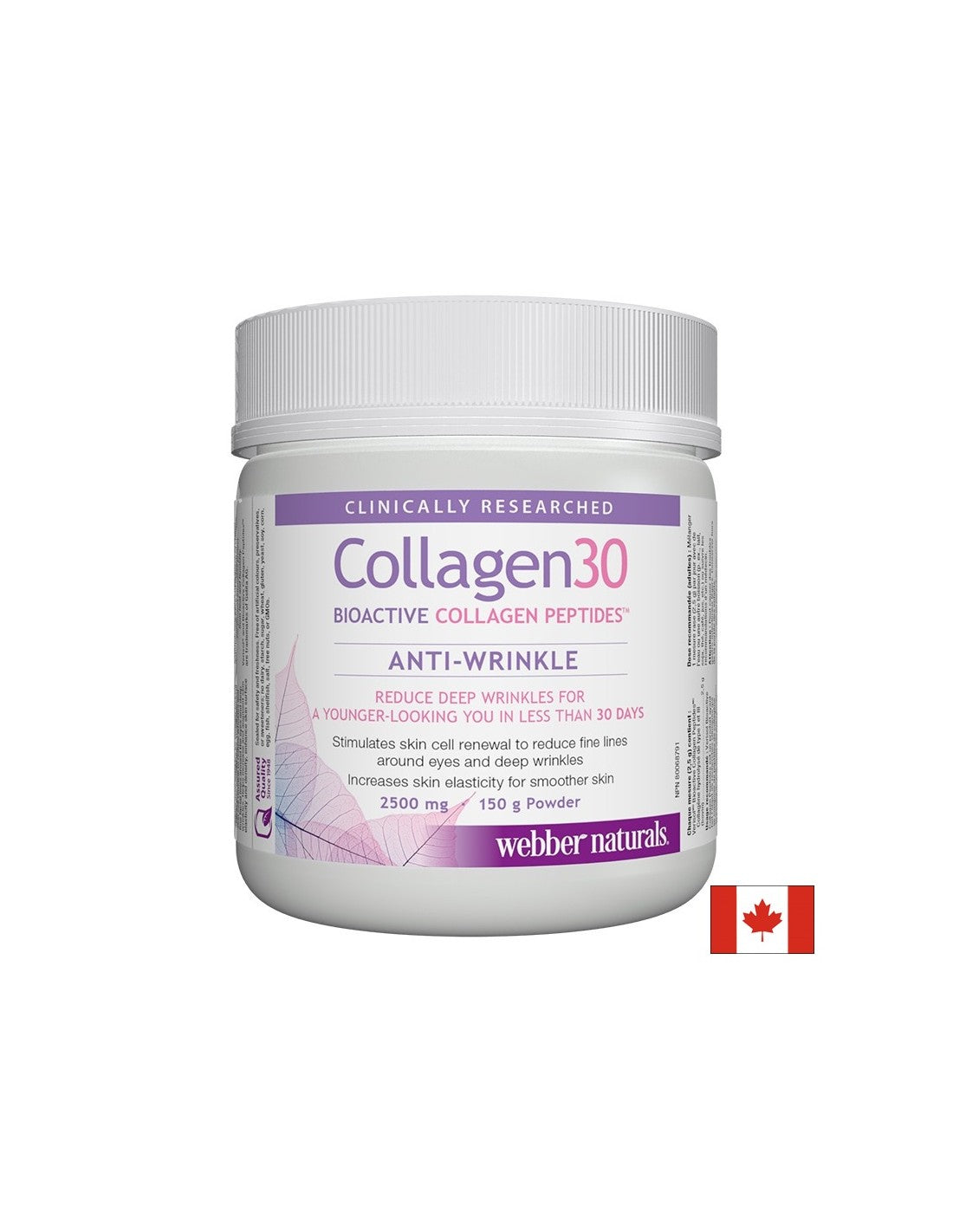 Collagene 30 Bioactive Collagen Peptides ™ Anti -Winnkle - Collagene (peptidi di collagene bioattivo) 2500 mg, 150 g di polvere