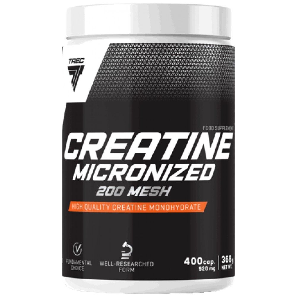 Creatina micronizzata 200 mesh | Tappi monoidrati di creatina di alta qualità - 400 capsule
