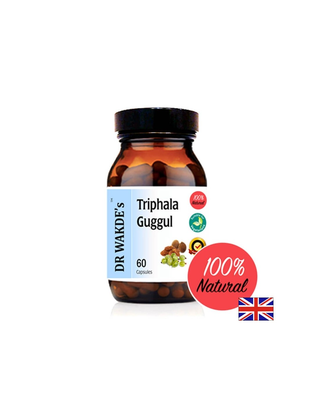 Triphala Guggul (Triphala Guggul) - Per colesterolo alto, obesità ed emorroidi, 60 capsule
