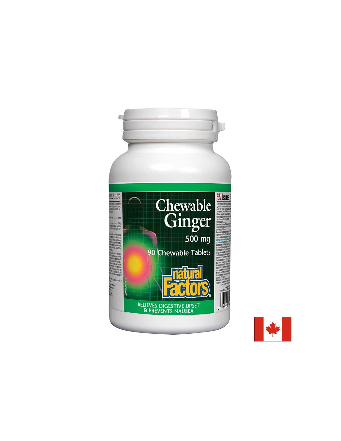 Chewable Ginger 500 mg - 90 Chewable Tablets - Nutra Best Europe