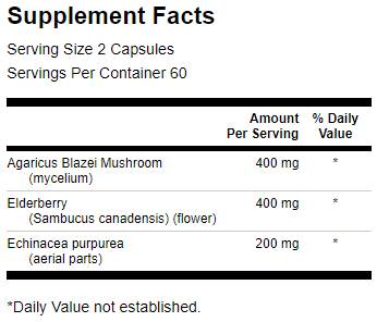 Capsule di sambuco/agaricus/echinacea 120