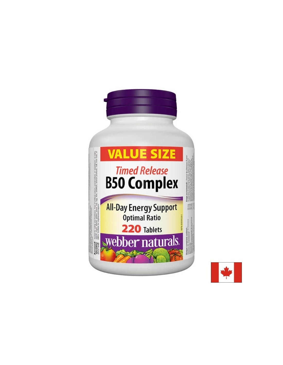 Energia, attività cerebrale e sistema cardiovascolare - Complesso di vitamina B50, 220 compresse
