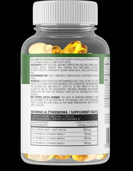 Olio di semi di canapa/omega 3-6-9 complesso 90 capsule gel