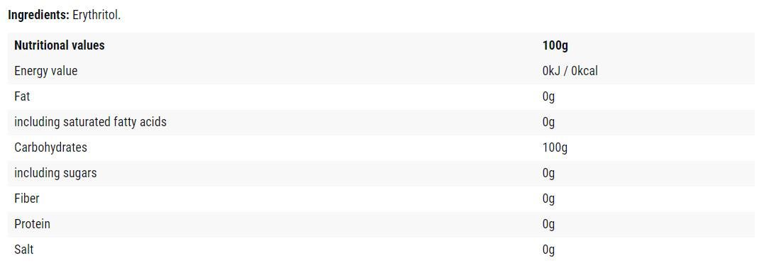 Zucchero senza erytritolo/zucchero - 1000 grammi