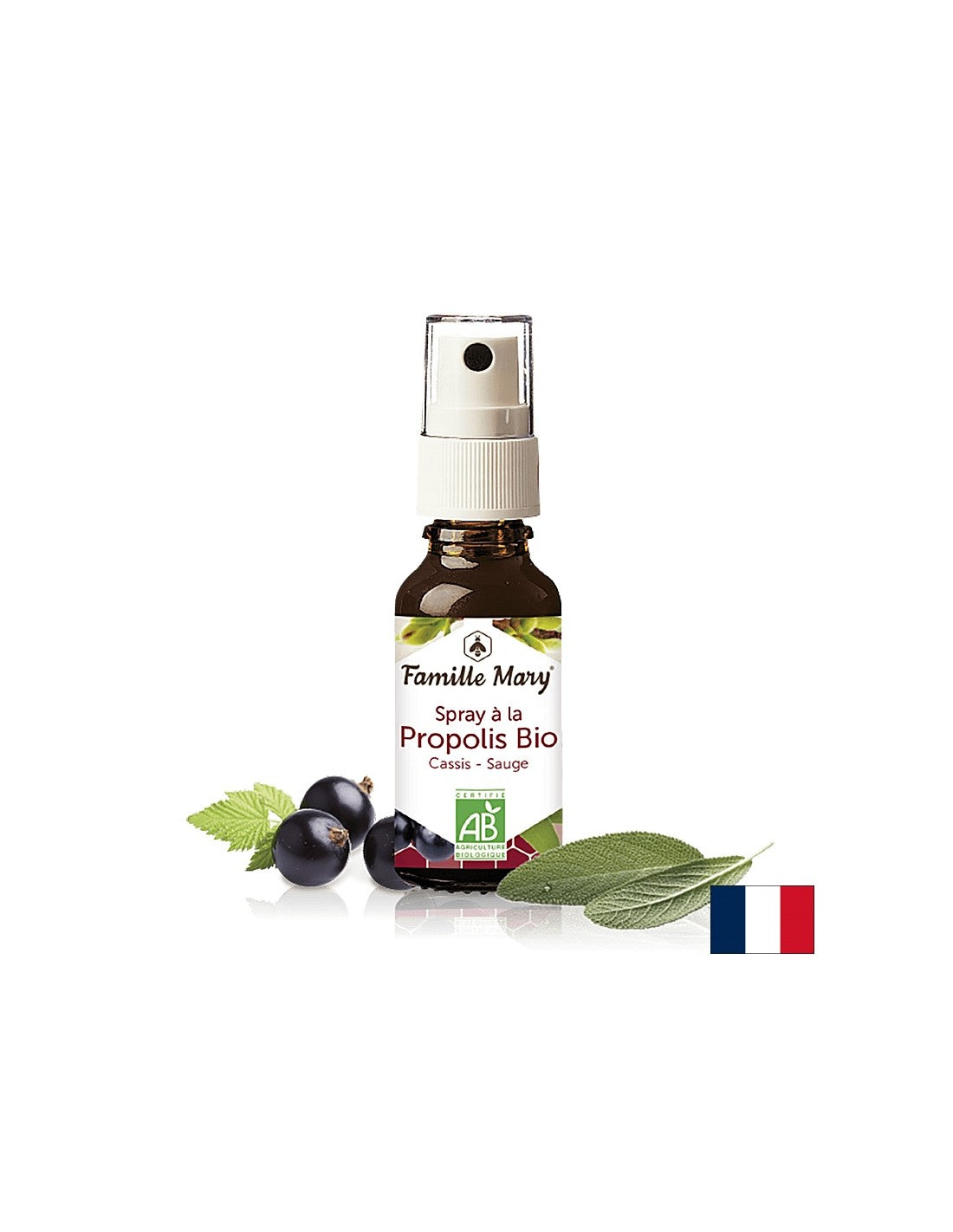 Spray à la propoli bio/gola spray con propolis marrone, salvia e ribes nero, 20 ml famille mary