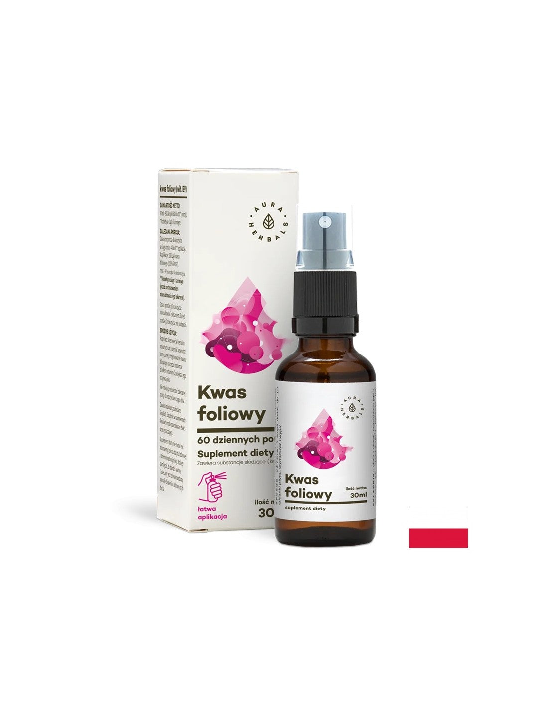 Folic Acid Oral Spray 30ml Aura Herbals - Nutra Best Europe