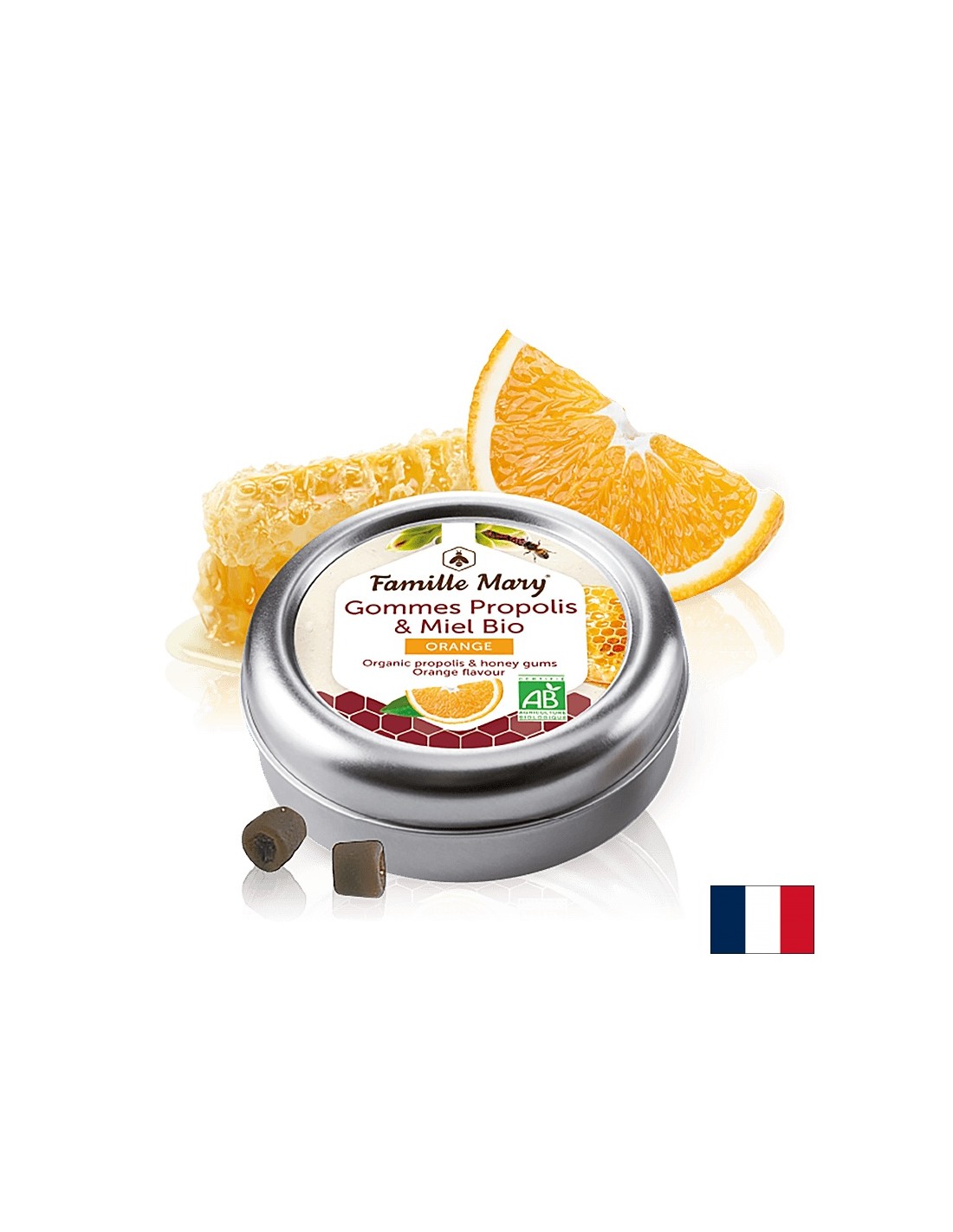 Lollipops con miele biologico, propoli e arancione, 45 g