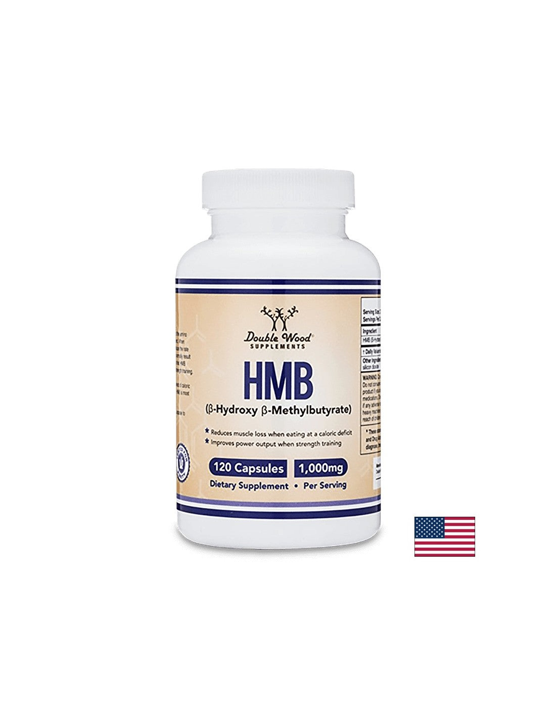 HMB (β – Hydroxy β – Methylbutyrate) / Beta-hydroxy-beta-methylbutyrate, 120 capsules Double Wood - Nutra Best Europe
