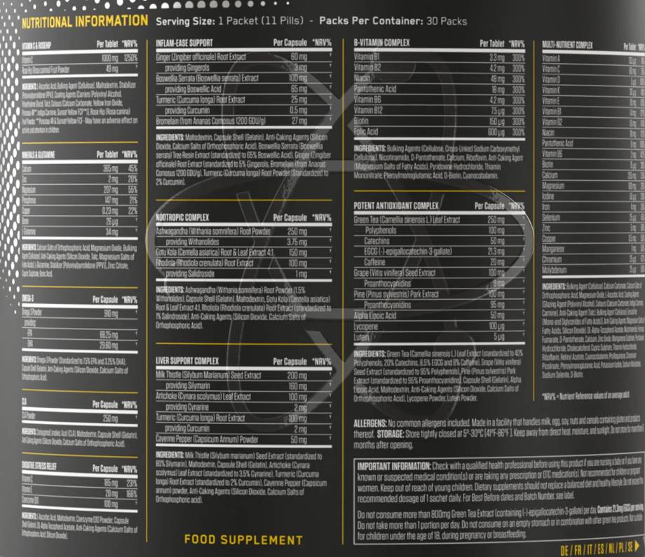 Stack nero | The Ultimate Health Pack - 30 pacchetti