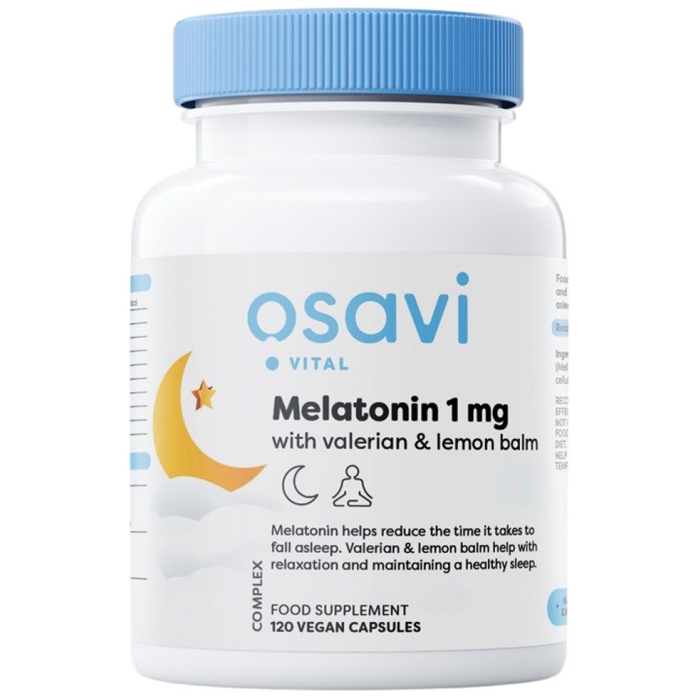 Melatonina con valeriano e balsamo di limone - 120 capsule
