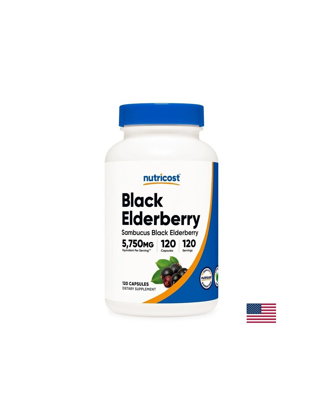 Immunità - Black Elderberry 575 mg, 120 capsule