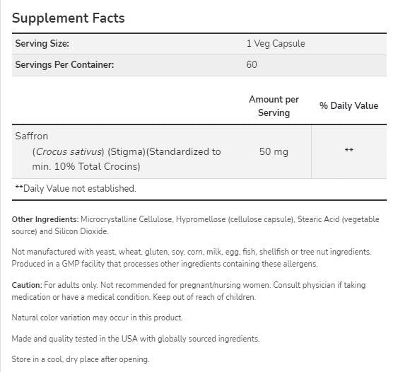 Zafferano 50mg - 60 capsule