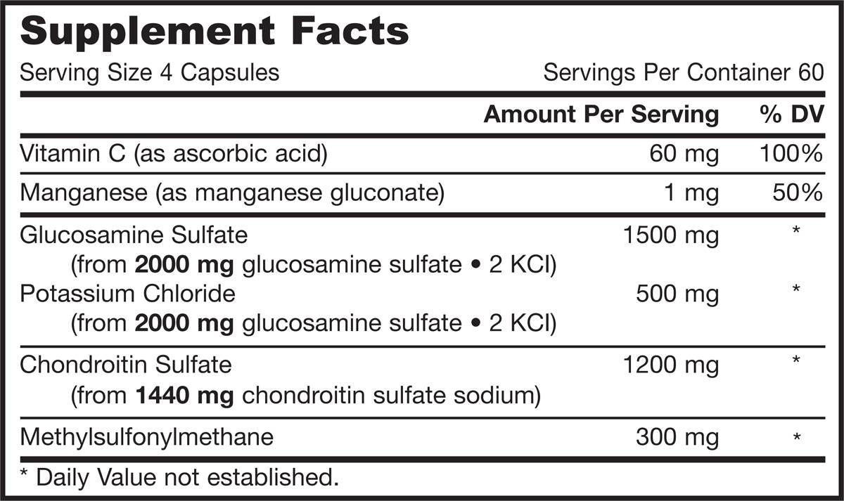 Glucosamina, condroitina, MSM - 240 capsule