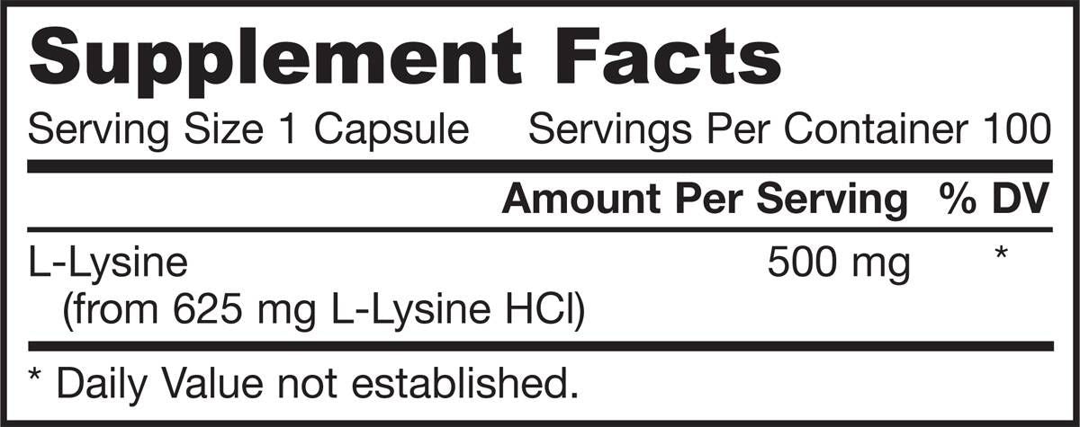 L -lisina 500 mg - 100 capsule