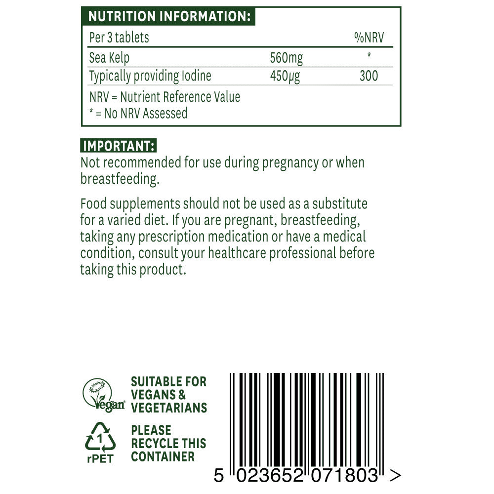 Sea Kelp (iodio - 150 mcg) 180 compresse Natures Aid