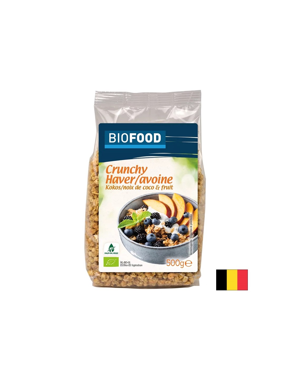 Farina d'avena croccante con cocco e frutta bio, 500 g