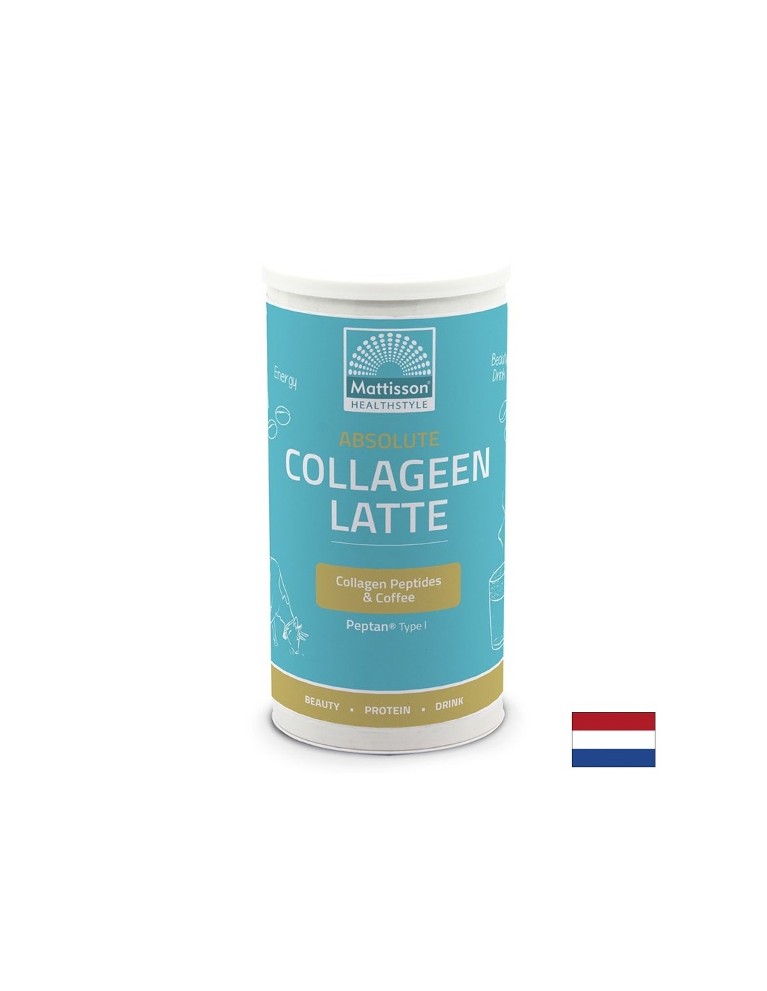 Collagen Latte - bevanda istantanea con sapore di cappuccino, 180 g in polvere
