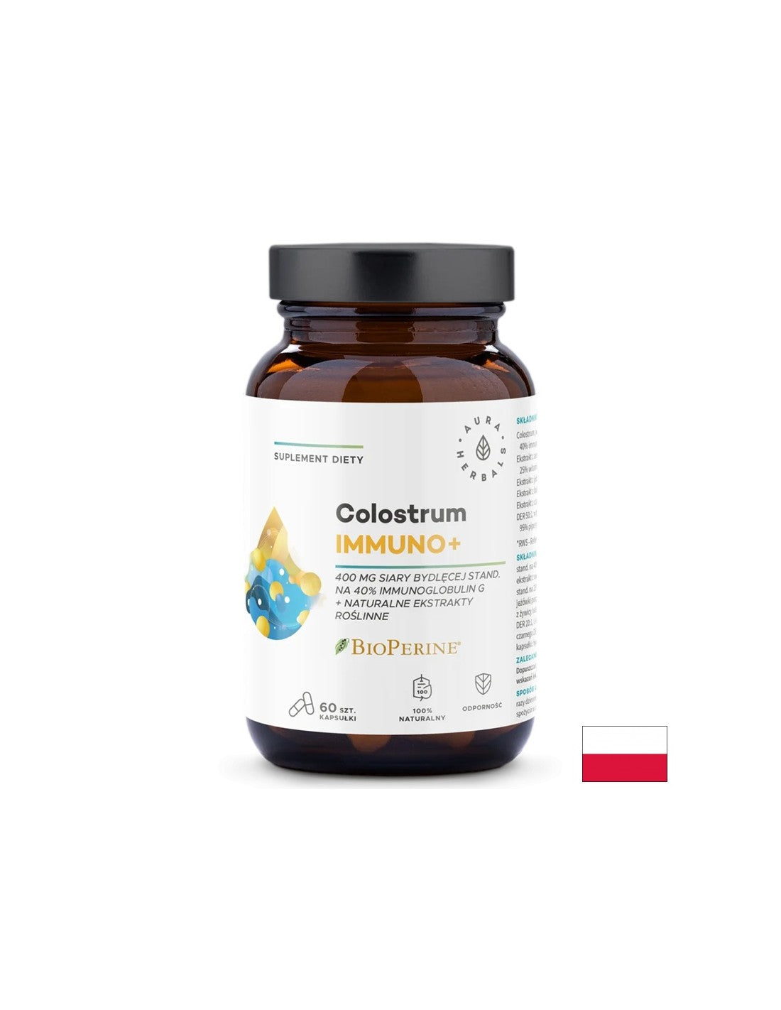 Colostro immuno + bioperina, 60 capsule