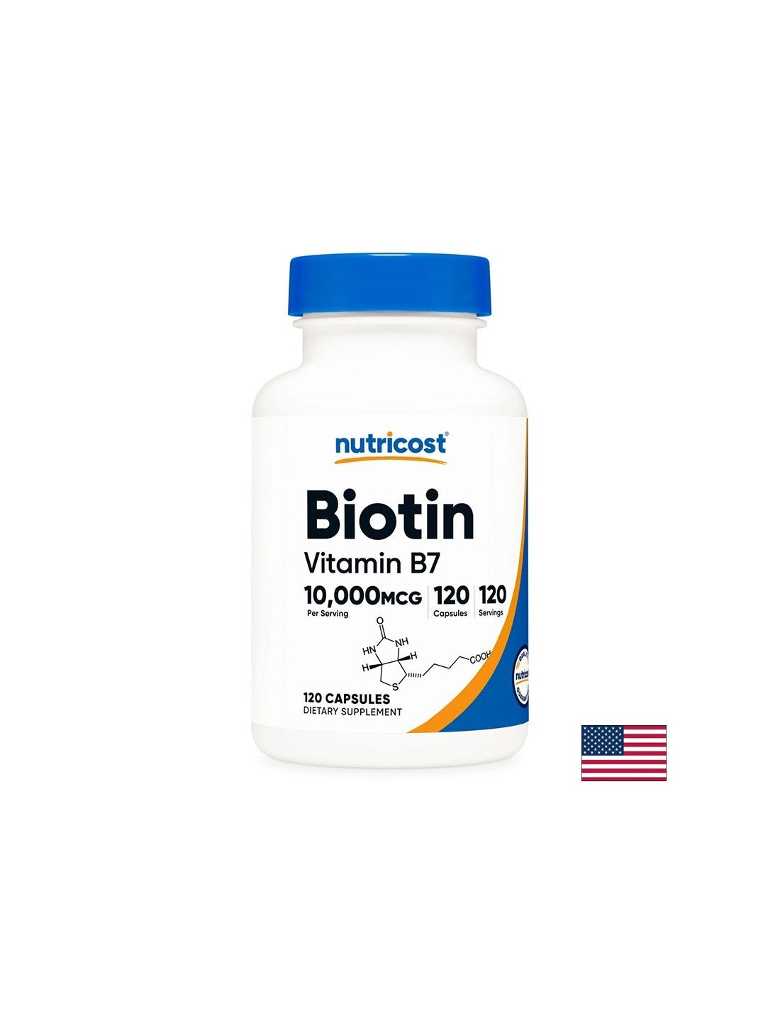 Capelli, pelle e unghie - Biotina (vitamina B7), 10000 µg x 120 capsule