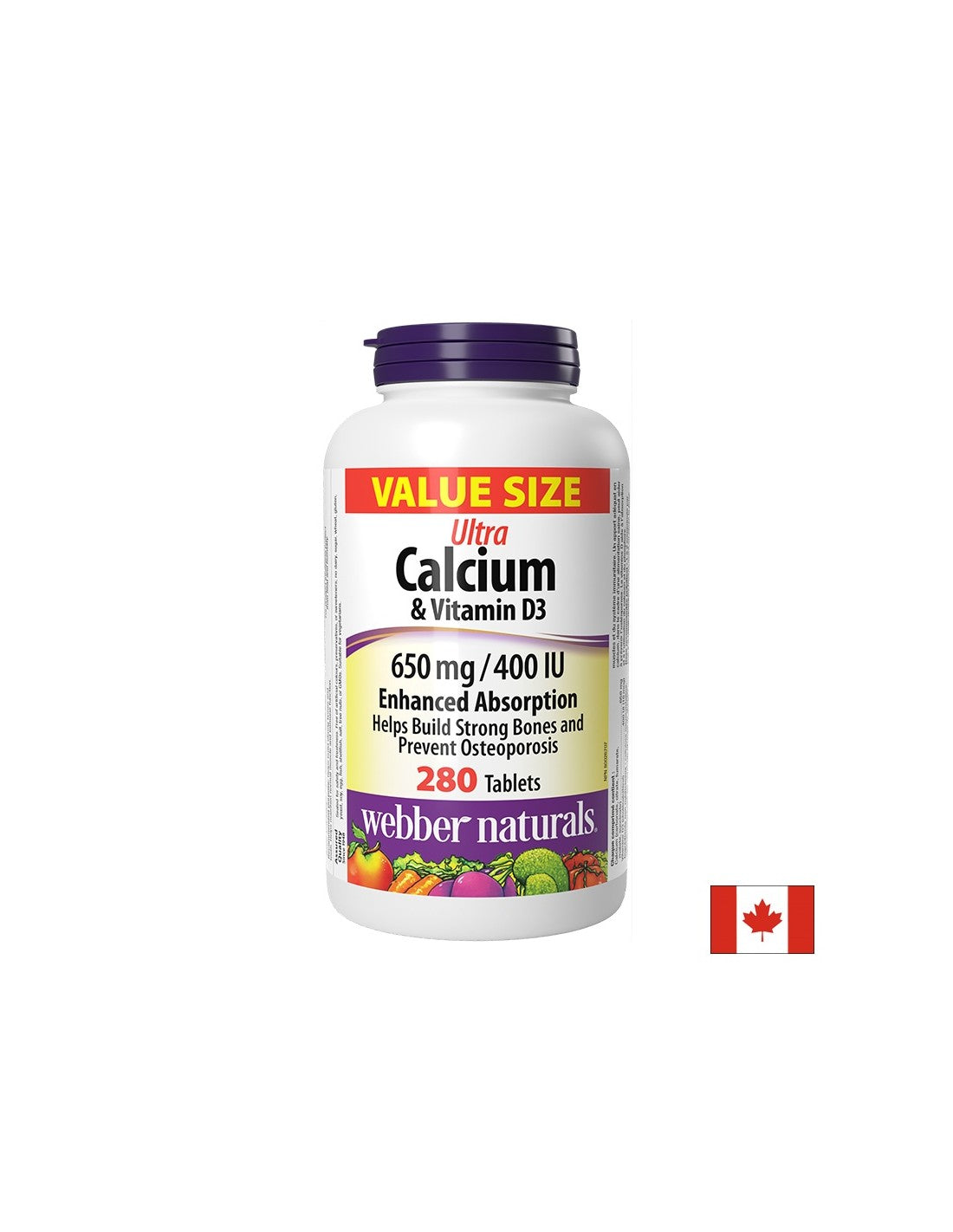 Sistema osseo - Ultra Calcium 650 mg + vitamina D3 400 UI, 280 compresse