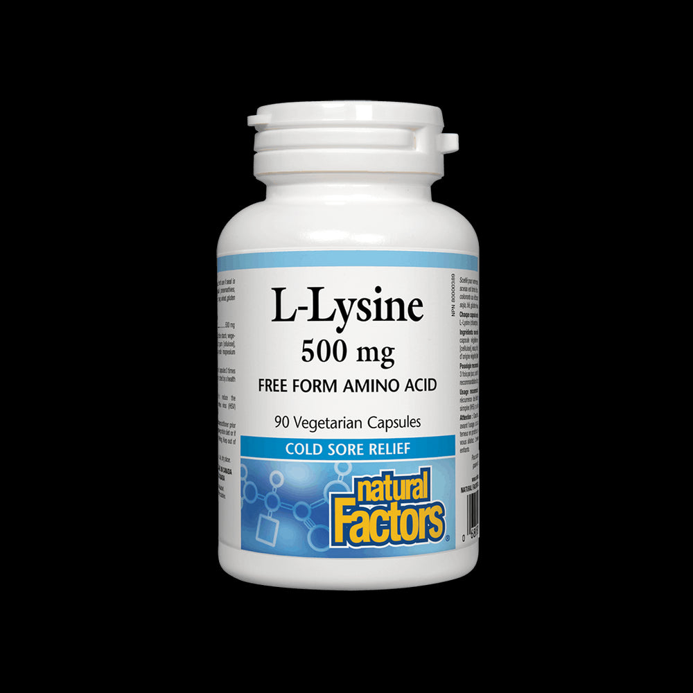 Herpes Simplex, Osteoporosi e Salute del Cuore - L-Lisina 500 mg, 90 Capsule <tc>Natural Factors</tc>