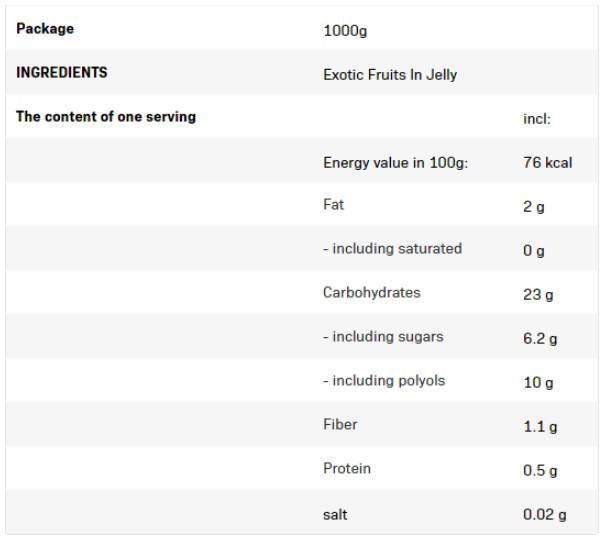 Frulove in gelatina | Frutti esotici 1000 grammi