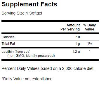 Lecitina non GMO 1200 mg 180 Capsule gel